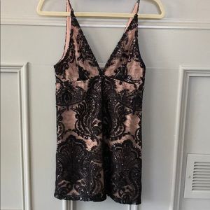 Free People Sequin Black Dress